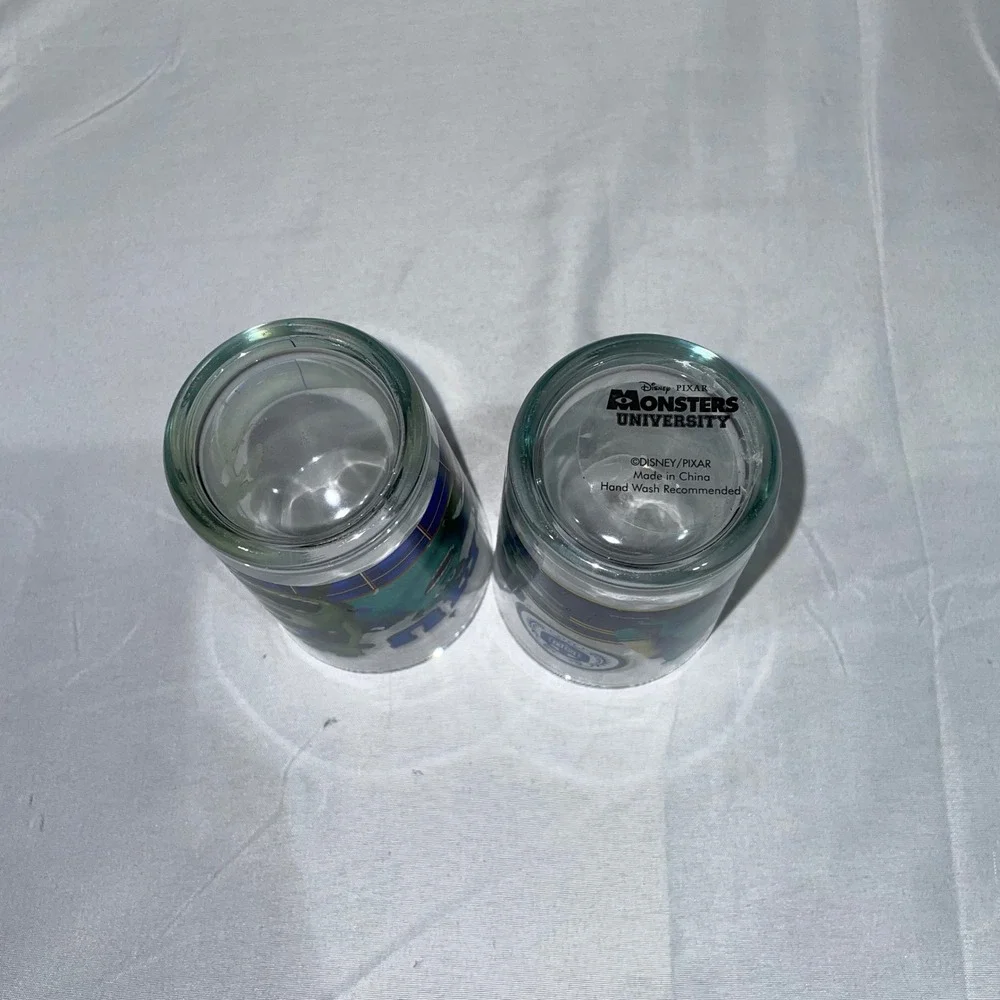 Disney Pixar Monsters University Mike & Sulley Glass Tumbler Set of 2 MU Cup